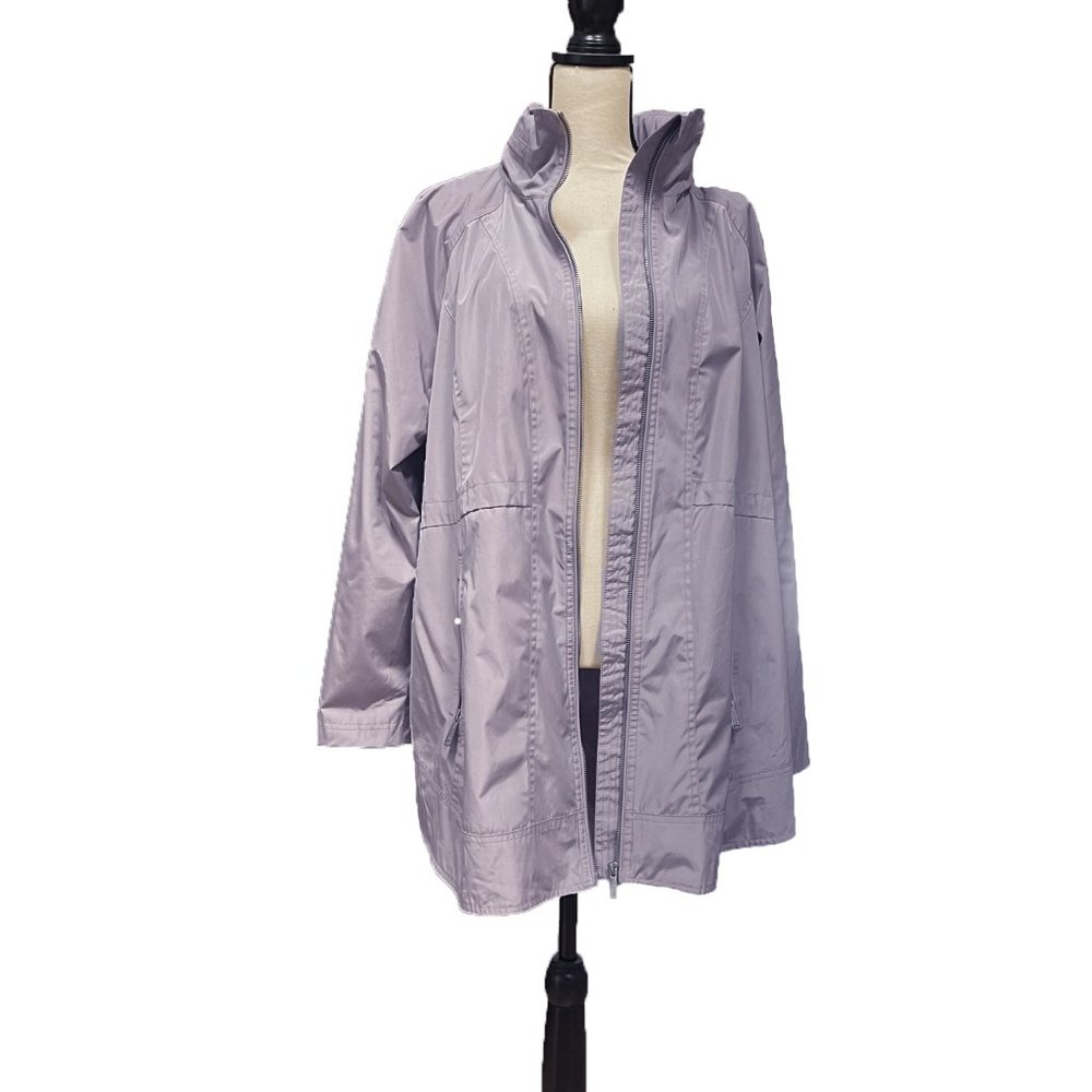 CALVIN KLEIN Performance Rain Jacket XL Hooded Windbreaker Lavender Purple